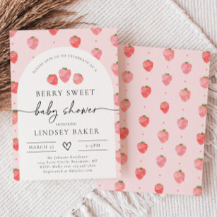 Invitation Baby shower fraise   Berry Baby