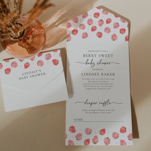 Invitation Baby shower fraise | Berry Baby