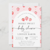 Invitation Baby shower fraise | Berry Baby (Devant)