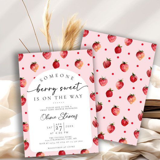 Invitation Baby shower fraise | Berry Sweet