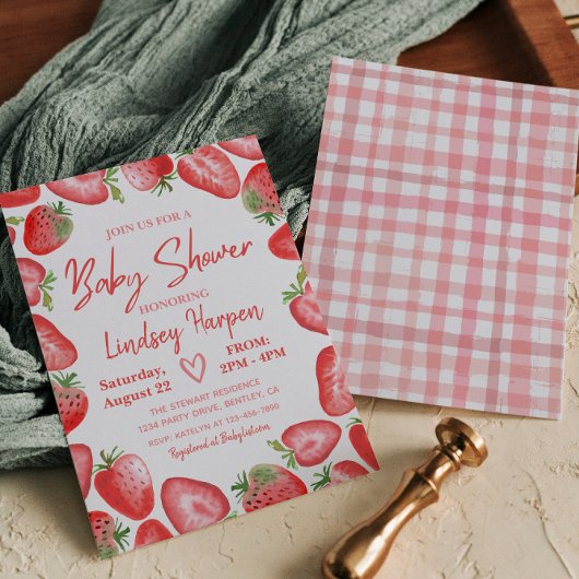 Invitation Baby shower fraise | fraise