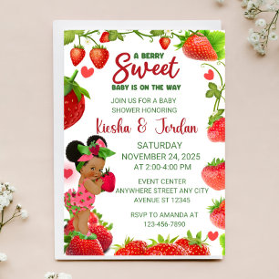 Invitation Baby shower fraise Invitation, Bébé fraise