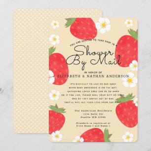 Invitation Baby shower fraise par courrier