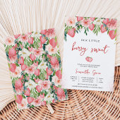 Invitation Baby Shower Fraise Rose
