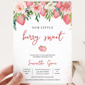 Invitation Baby Shower Fraise Rose