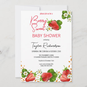 Invitation Baby Shower Fraise Sucrée