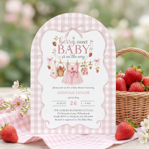 Invitation Baby Shower Fraise Sucrée Bébé