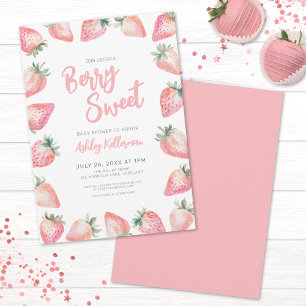 Invitation Baby Shower Fraise Sucrée Bébé