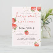 Invitation Baby shower fraise | Un Berry Sweet (Debout devant)