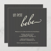 Invitation Baby shower français élégant (Devant / Derrière)