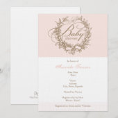 Invitation Baby shower française - rose (Devant / Derrière)