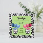 Invitation Baby shower Fraternal Twins (Debout devant)