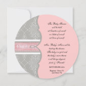 Invitation baby shower - French Bow Damask Swirl (Dos)