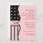 Invitation baby shower - French Bow Dot Swirl vs3 (Dos)