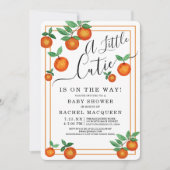 Invitation Baby shower Frontal Little Cutie Oranges Fruit (Devant)