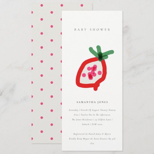 Invitation Baby shower Fruit Dragon Fruit Pour Enfants Modern (Devant / Derrière)