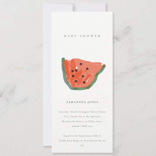 Invitation Baby shower Fruit Fruit Fruit Fruit Fruit Fabriqué (Devant)