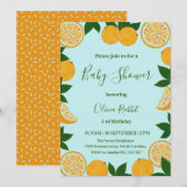 Invitation Baby shower Fruit Fruit Fruit Orange (Devant / Derrière)