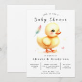 Invitation Baby shower Fun Custom Duck (Devant / Derrière)