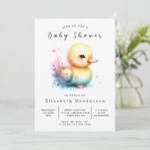 Invitation Baby shower Fun Editable Duck (Debout devant)