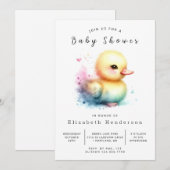 Invitation Baby shower Fun Editable Duck (Devant / Derrière)