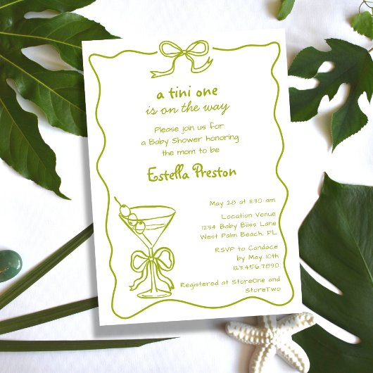 Invitation Baby Shower Funky et Fantaisiste sur le Thème du M