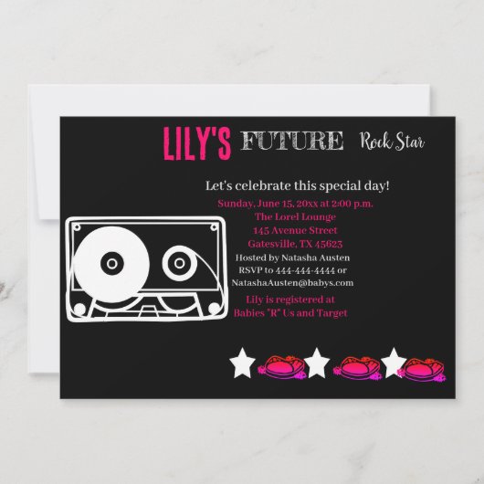 Invitation Baby shower Futur Rocker (Devant)