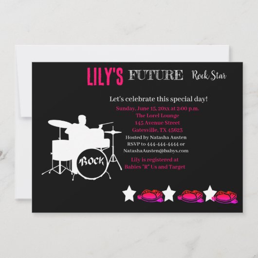 Invitation Baby shower Futur Rocker (Devant)