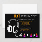 Invitation Baby shower Futur Rocker (Devant / Derrière)