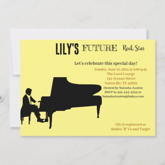 Invitation Baby shower Future Rock Star (Devant)