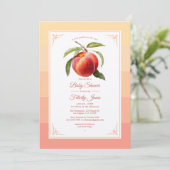 Invitation Baby Shower Fuzz pêche (Debout devant)