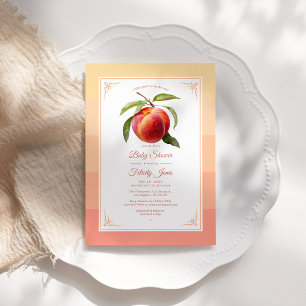 Invitation Baby Shower Fuzz pêche