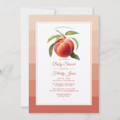 Invitation Baby-Shower Fuzz pêche (Devant)