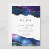 Invitation Baby Shower Galaxie Agate (Devant)