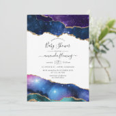 Invitation Baby Shower Galaxie Agate (Debout devant)