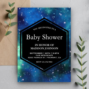 Invitation Baby shower Galaxie de l'espace céleste moderne