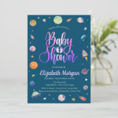 Invitation Baby Shower Galaxie de l'Espace Cosmique (Debout devant)