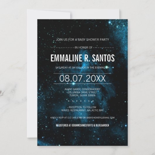 Invitation Baby shower Galaxy (Devant)