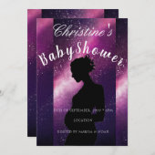 Invitation Baby shower Galaxy (Devant / Derrière)