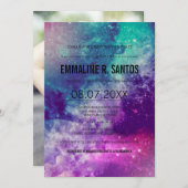 Invitation Baby shower Galaxy (Devant / Derrière)