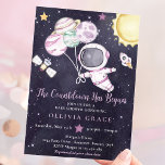 Invitation Baby shower Galaxy Baby shower pour filles spatial<br><div class="desc">Baby shower de filles de l'espace extra-atmosphérique Galaxie Baby shower Invitation</div>