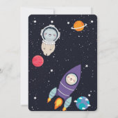 Invitation Baby shower Galaxy de la Sloth Space Navy (Dos)