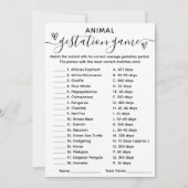 Invitation Baby shower Game Animal Gestation Card (Devant)