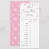 Invitation Baby shower Game Card Baby Trait Game Snowflake (Devant / Derrière)