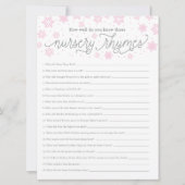 Invitation Baby shower Game CardNursery Rhyme Game Snowflake (Devant)