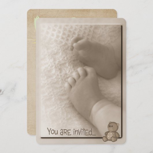 Invitation Baby shower garçon (Devant / Derrière)