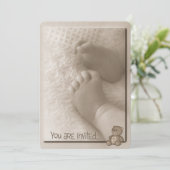 Invitation Baby shower garçon (Debout devant)