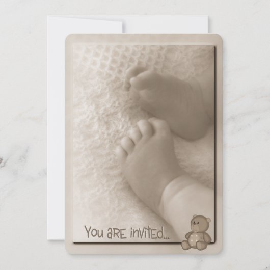 Invitation Baby shower garçon (Devant)