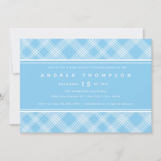 Invitation Baby shower garçon (Devant)