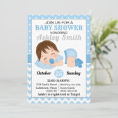 Invitation Baby shower garçon  (Debout devant)